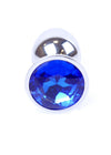 Dop anal Jewellery Silver Butt Plug 7 cm, albastru - 64 - 00010