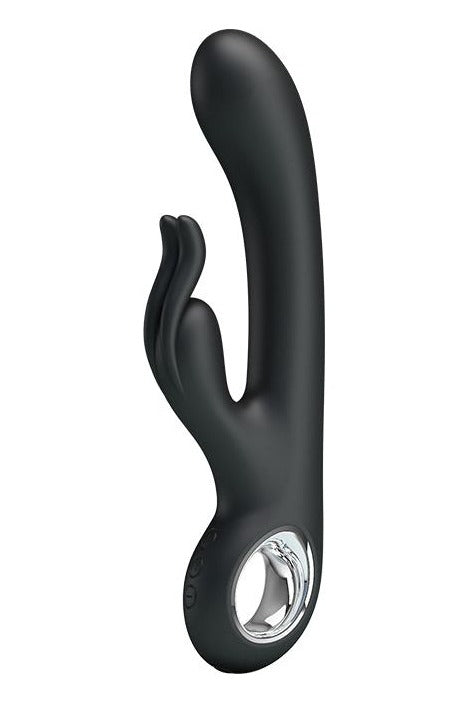 Vibrator Rabbit G-spot CARINA cu 7 moduri de vibratii si incarcare USB, flexibil, silicon premium, negru Erosvita
