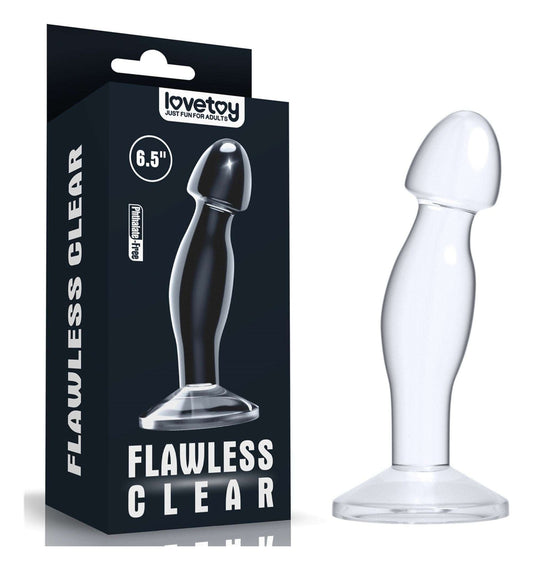 Dildo CRYSTAL 16.5 cm pentru stimulare punctul G si prostata, flexibil, transparent SOLLUXE Every box holds joy - unbox it!