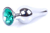 Dop anal Jewellery Silver Butt Plug 9.5 cm, verde SOLLUXE Every box holds joy - unbox it!