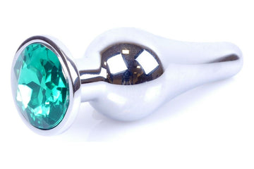 Dop anal Jewellery Silver Butt Plug 9.5 cm, verde SOLLUXE Every box holds joy - unbox it!