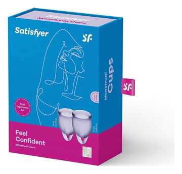 Set 2 cupe menstruale Satisfyer din silicon medical premium, Feel Confident, lila ErosVita
