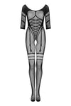Bodystocking Obsessive G329 - catsuit provocator din plasă cu decupaje și model sexy XL/XXL, negru SOLLUXE Every box holds joy - unbox it!