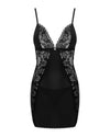Set de lenjerie intimă Maderris - rochie provocatoare cu decolteu din dantelă și chiloți tanga, negru SOLLUXE Every box holds joy - unbox it!