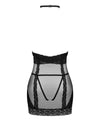 Set de lenjerie intima Lacrisia - rochie seducatoare cu insertii din dantela și chiloti crotchless M/L, negru SOLLUXE Every box holds joy - unbox it!