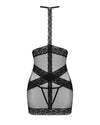 Set de lenjerie intima Lacrisia - rochie seducatoare cu insertii din dantela și chiloti crotchless M/L, negru SOLLUXE Every box holds joy - unbox it!