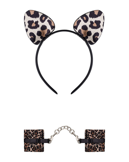 Set catuse si bentiță sexy Tigerlla - accesorii erotice role-play, mărime universală (one size) animal-print SOLLUXE Every box holds joy - unbox it!