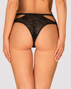 Chiloți Bagirela – tanga transparent cu decupaje sexy, imprimeu animal print și accesorii metalice, negru SOLLUXE Every box holds joy - unbox it!