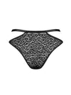 Chiloți Bagirela – tanga transparent cu decupaje sexy, imprimeu animal print și accesorii metalice, negru SOLLUXE Every box holds joy - unbox it!
