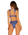 Set de lenjerie intimă Giselia - compleu sexy cu sutien și chiloți din dantelă fină, albastru