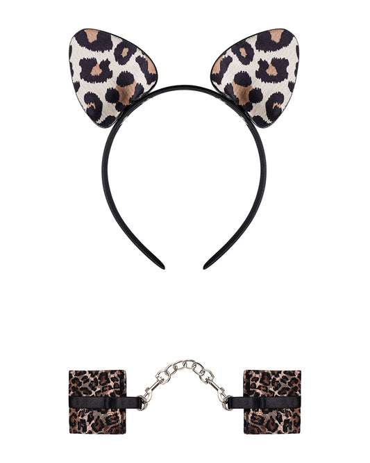 Set catuse si bentiță sexy Tigerlla - accesorii erotice role-play, mărime universală (one size) animal-print