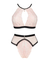 Set de lenjerie intimă Lilines - compleu elegant cu sutien din dantelă și chiloți brazilieni cu detalii contrastante S/M
