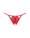 Chiloți sexy Ingridia - tanga sexy din dantelă cu accesoriu și decupaje provocatoare XL/2XL, rosu