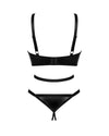 Body Armares – lenjerie erotică din vinil cu decupaje sexy si detalii metalice, negru