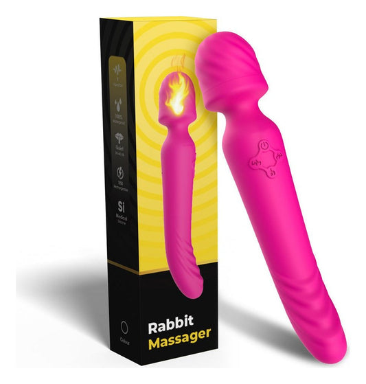 Vibrator Wand Mission cu 9 moduri de vibratii, functie de incalzire si incarcare USB, silentios, roz SOLLUXE® Every box holds joy-unbox it!