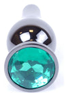 Dop anal Jewellery Dark Silver Butt Plug 9.5 cm, verde SOLLUXE Every box holds joy - unbox it!