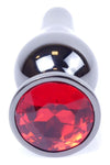 Dop anal Jewellery Dark Silver Butt Plug 9.5 cm, rosu - 64 - 00055