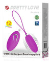 Ou vibrator JOANNA cu 12 moduri de vibratii si telecomanda wireless, incarcare USB, silicon premium, roz Erosvita