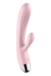 Vibrator Rabbit G-spot cu 10 moduri de vibratii, functie de incalzire si incarcare USB, flexibil, silentios, silicon premium, roz Erosvita