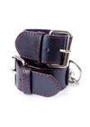 Catuse Fetish Handcuffs din piele eco cu prinderi si detalii metalice, negru