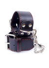 Catuse Fetish Handcuffs din piele eco cu prinderi si detalii metalice, negru