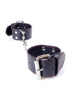 Catuse Fetish Handcuffs din piele eco cu prinderi si detalii metalice, negru