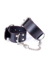 Catuse Fetish Handcuffs din piele eco cu prinderi si detalii metalice, negru