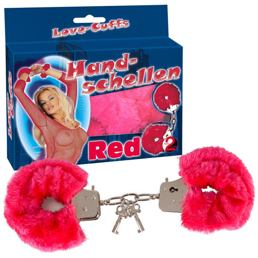 Cătușe erotice cu puf Love Cuff, rosu