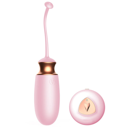 Ou vibrator Jaiko Love Egg  functie de incalzire, control vocal, telecomanda wireless si incarcare USB, silicon medicinal, roz