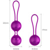Set bile vaginale cu 10 moduri de vibratii pentru exercitii Kegel, telecomanda wirelss si incarcare USB, silicon premium, mov