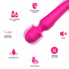Vibrator Wand Mission cu 9 moduri de vibratii, functie de incalzire si incarcare USB, silentios, roz