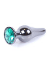 Dop anal Jewellery Dark Silver Butt Plug 9.5 cm, verde
