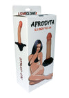 Strap on realist AFRODYTA LOVECLONEX 16.5 cm din silicon cu centura reglabila, bej ErosVita