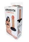 Strap on realist AFRODYTA LOVECLONEX 16.5 cm din silicon cu centura reglabila, bej ErosVita