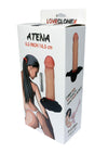 Strap on realist ATENA LOVECLONEX 16.5 cm din silicon cu centura reglabila, bej ErosVita