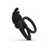 Inel cu vibratii si prindere dubla Share Ring Rabbit din silicon premium, mentine erectia si stimuleaza, negru