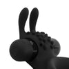 Inel cu vibratii si prindere dubla Share Ring Rabbit din silicon premium, mentine erectia si stimuleaza, negru