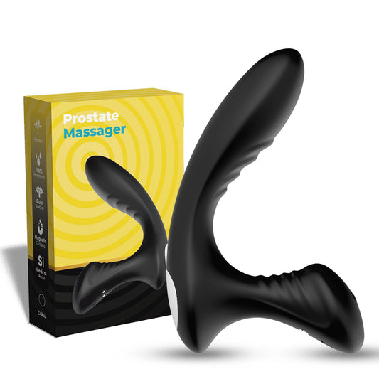 Vibrator pentru prostata si perineu STORM cu 9 moduri de vibratii, incarcare magnetica, silicon premium, negru