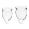 Set 2 cupe menstruale Satisfyer din silicon medical premium, Feel Confident, transparent