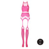 Set cu bustiera, chilot, portjartier și dres - compleu elegant XS-XL (one size), roz neon