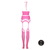 Set cu bustiera, chilot, portjartier și dres - compleu elegant XS-XL (one size), roz neon