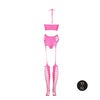 Set cu bustiera, chilot, portjartier și dres - compleu elegant XS-XL (one size), roz neon