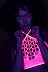 Set cu bustiera, chilot, portjartier și dres - compleu elegant XS-XL (one size), roz neon