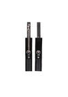 Set bondage cu zgarda, lesa si catuse din piele B&W Ouch! accesorii BDSM cu prinderi si detalii metalice, negru