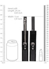Set bondage cu zgarda, lesa si catuse din piele B&W Ouch! accesorii BDSM cu prinderi si detalii metalice, negru