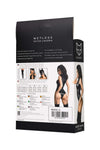 Body fetish wetlook Adriana cu ham accesorizat si portjartier, lenjerie erotica din vinil, negru