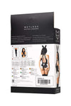Costum erotic de ierpuras wetlook Stacy - set body open-crotch din vinil cu chocker si bentita, negru