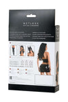 Costum sexy wetlook Gigli cu top crop si fusta mini - set lenjerie erotica 2 piese din vinil cu dantela, negru