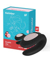 Vibrator pentru cuplu U-shape Satisfyer Double Joy cu 10 moduri de vibratii, 2 motoare si aplicatie smart, incarcare USB, negru ErosVita