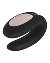 Vibrator pentru cuplu U-shape Satisfyer Double Joy cu 10 moduri de vibratii, 2 motoare si aplicatie smart, incarcare USB, negru ErosVita